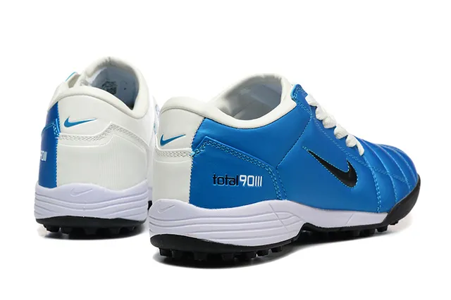 Chaussures de football Nike Total 90 III Bleu Blanc Noir Turf 5
