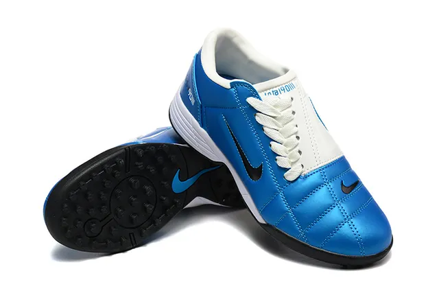 Chaussures de football Nike Total 90 III Bleu Blanc Noir Turf 6
