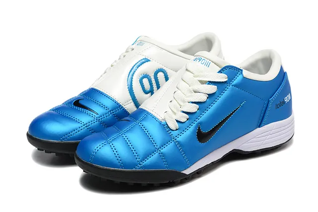 Chaussures de football Nike Total 90 III Bleu Blanc Noir Turf 8