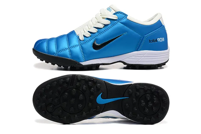 Chaussures de football Nike Total 90 III Bleu Blanc Noir Turf 9