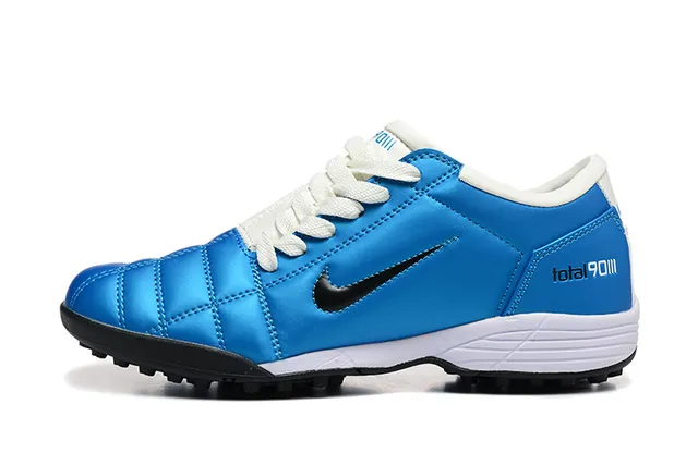Chaussures de football Nike Total 90 III Bleu Blanc Noir Turf 10