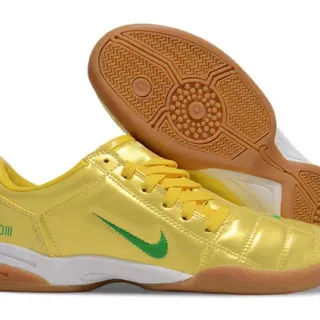 Nike Total90 III 金属黄色绿色 室内足球鞋