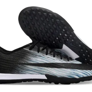 Nike Vapor Ultra Negro Azul Tejido Superior Patrón Ondulado Gradiente Césped Zapatos de Fútbol