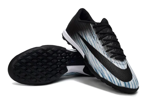 Nike Vapor Ultra Black Blue Knit Upper Wave Gradient Pattern Turf Soccer Shoes 4
