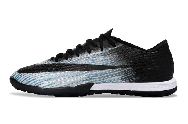 Nike Vapor Ultra Black Blue Knit Upper Wave Gradient Pattern Turf Soccer Shoes 7