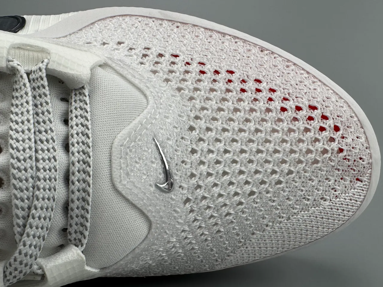 Nike White and Red Visible Air Running Shoes 4