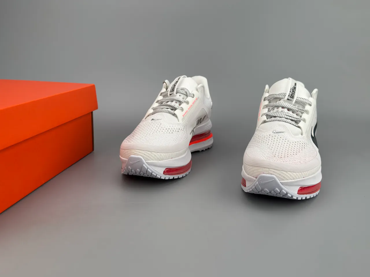Nike White and Red Visible Air Running Shoes 5