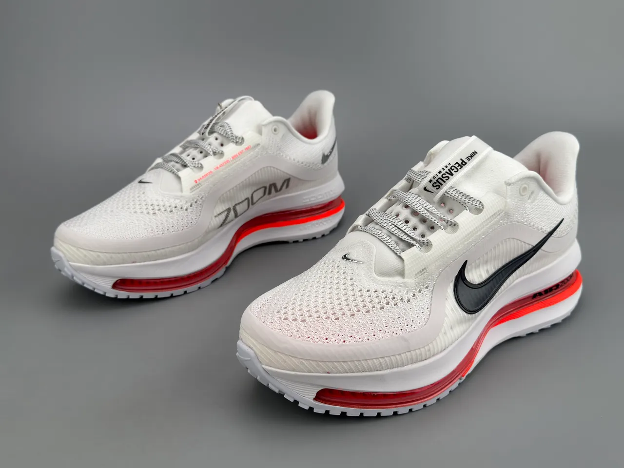 Nike White and Red Visible Air Running Shoes 7