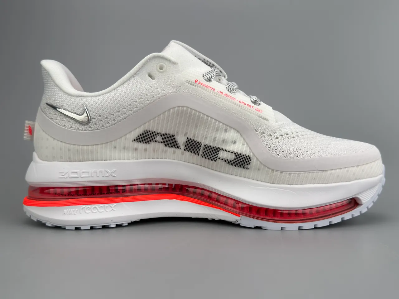 Nike White and Red Visible Air Running Shoes 11