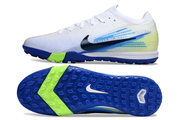 Nike Blanc Bleu Knit Upper Gradient Graphic Overlay Turf Chaussures de football 5