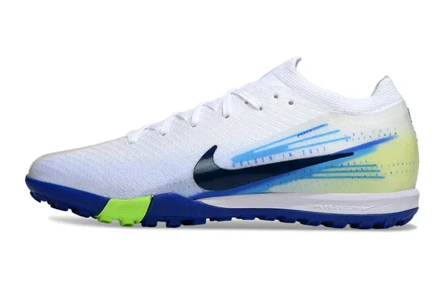 Nike Blanc Bleu Knit Upper Gradient Graphic Overlay Turf Chaussures de football 8