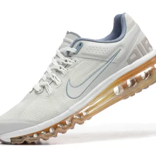 Nike zapatillas de correr con upper de malla blanco y azul, unidad Air visible a lo largo de todo el largo Running Shoes