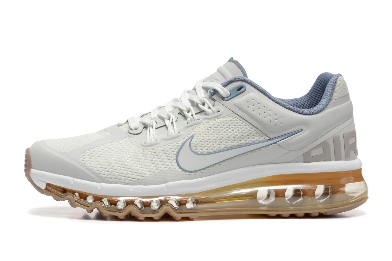 Nike White Blue Mesh Upper Full-Length Visible Air Unit Running Shoes 4