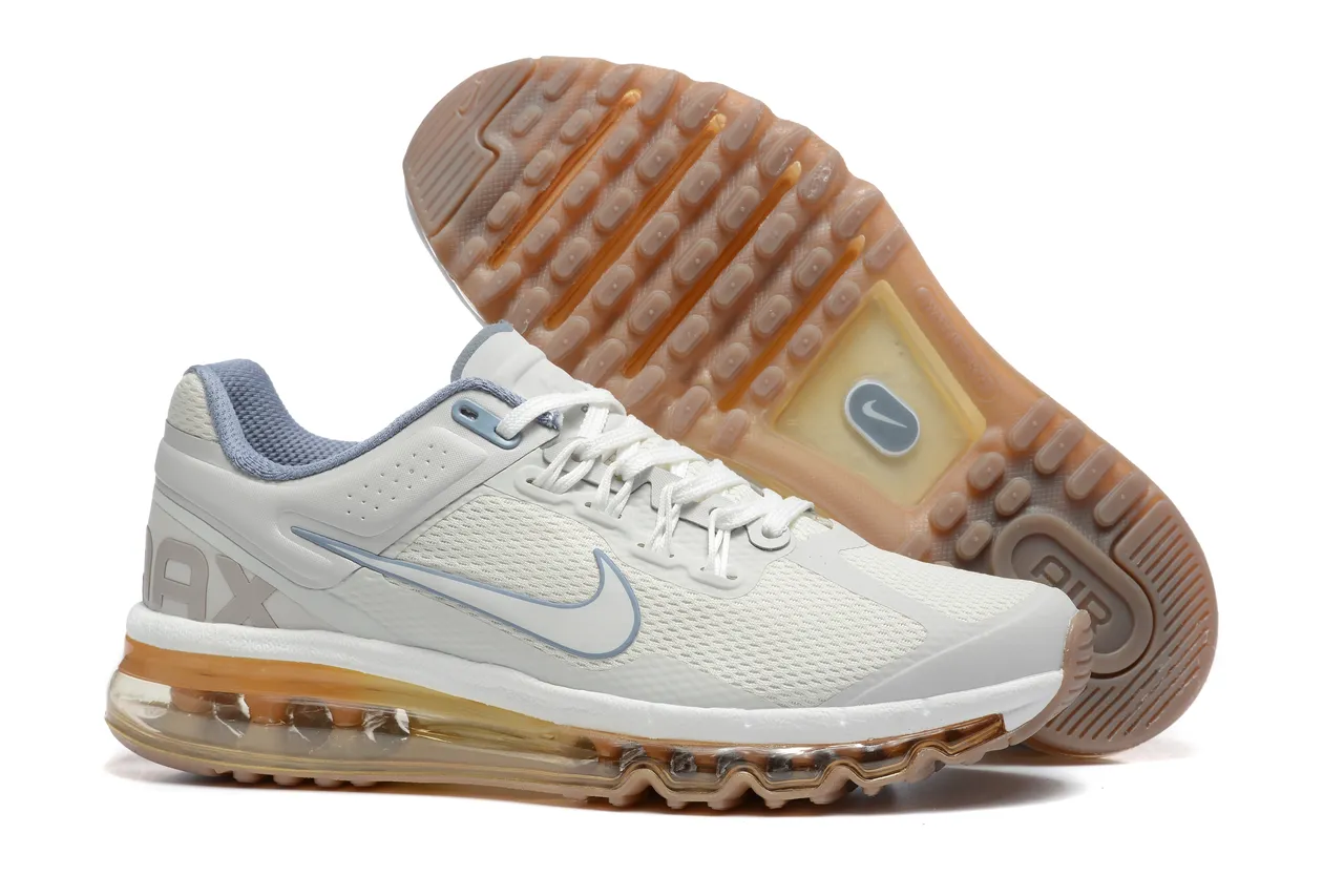 Nike White Blue Mesh Upper Full-Length Visible Air Unit Running Shoes 6