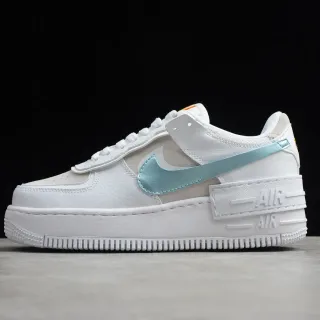 Nike White Blue Platform Sole Metallic Swoosh Lifestyle Sneakers