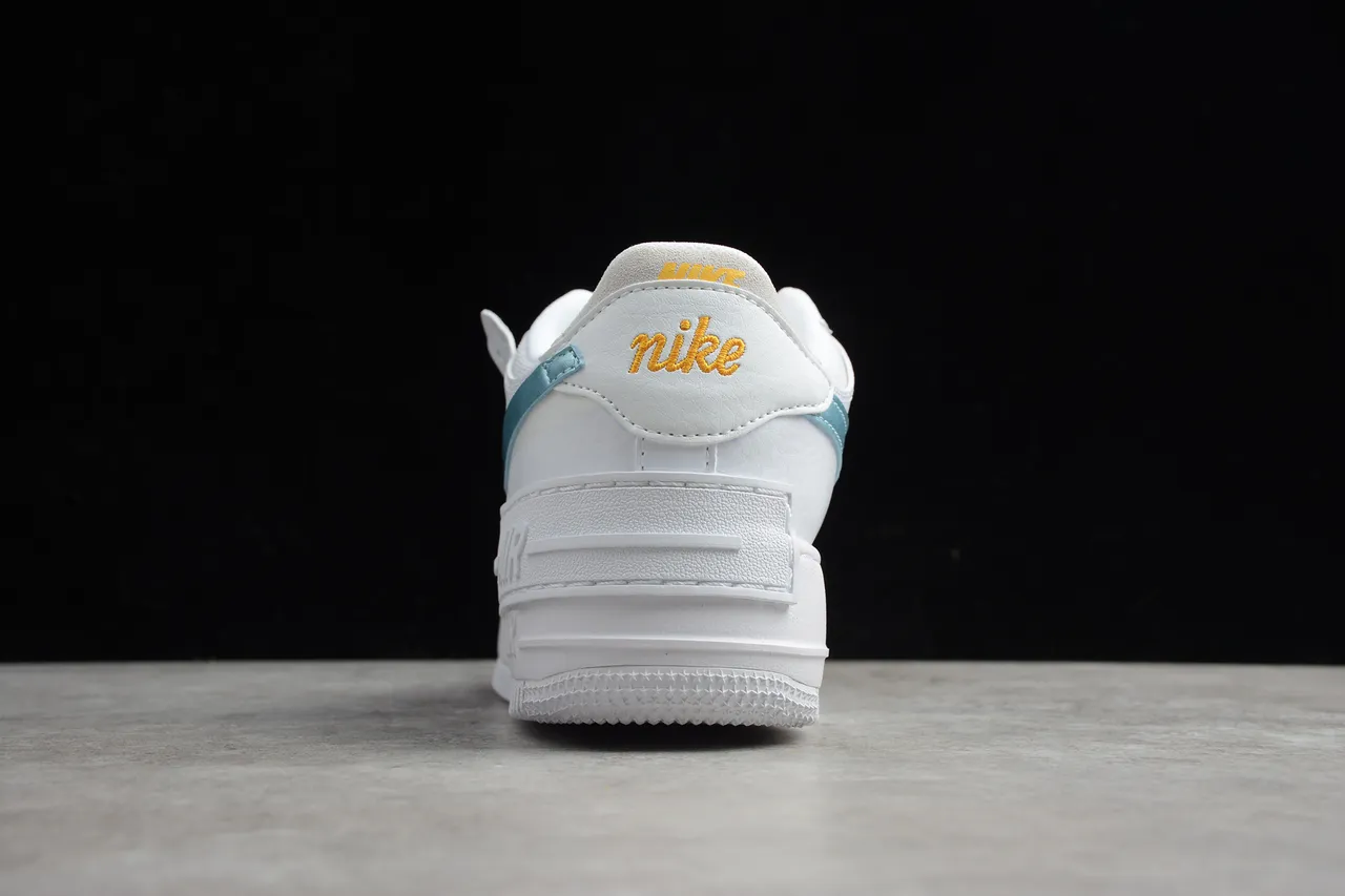 Nike White Blue Platform Sole Metallic Swoosh Lifestyle Sneakers 11