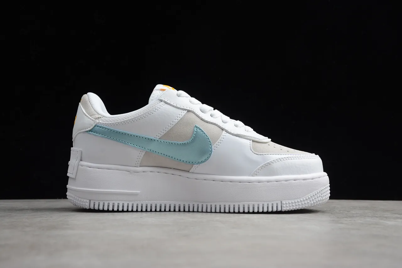 Nike White Blue Platform Sole Metallic Swoosh Lifestyle Sneakers 14