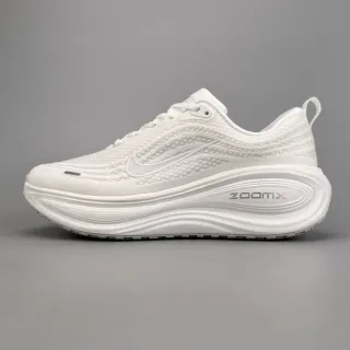 Nike blanco gris ingenierizado tejido superior esculpido ola mediasuela de carrera zapatos