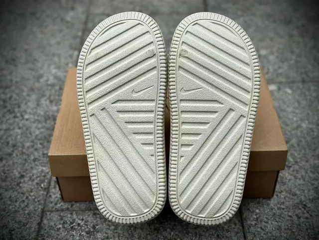 Nike White Molded Foam Construction Textured Footbed Slippers 3