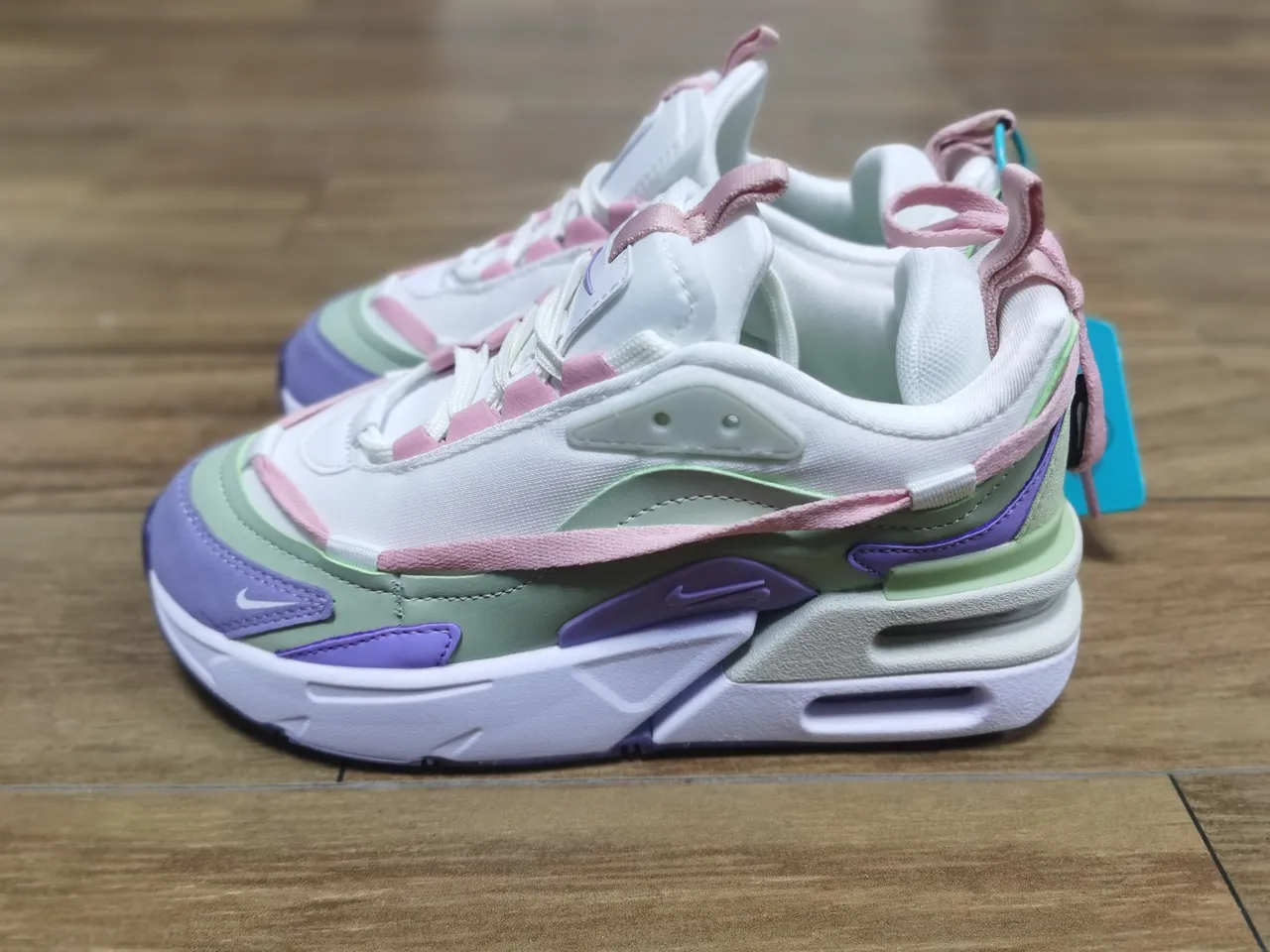 Nike White Multicolor Layered Synthetic Overlays Pastel Paneling Lifestyle Sneakers 1