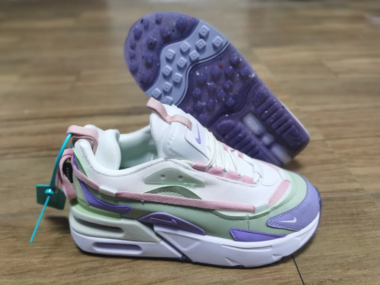 Nike White Multicolor Layered Synthetic Overlays Pastel Paneling Lifestyle Sneakers 4