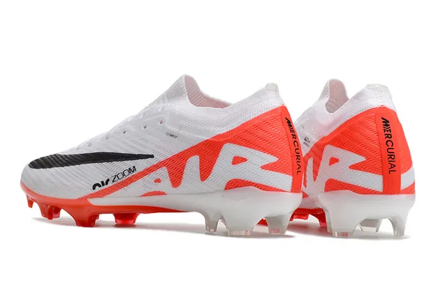 Nike White Orange Flyknit Upper Low-Cut Collar Firm-Ground Soccer Shoes 4