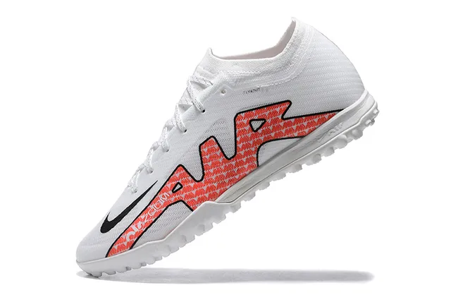 Nike White Orange Flyknit Upper Stud Outsole Turf Soccer Shoes 4