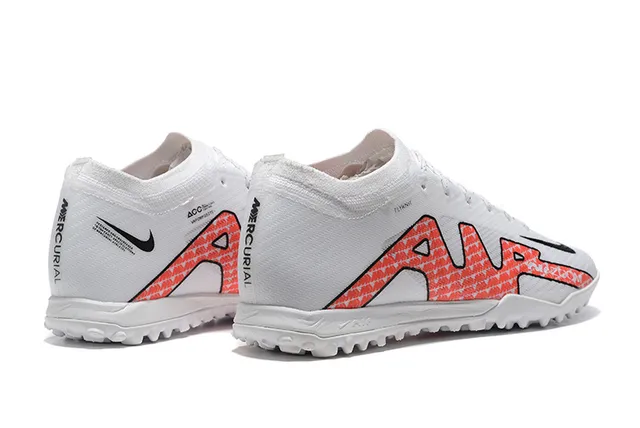Nike White Orange Flyknit Upper Stud Outsole Turf Soccer Shoes 5