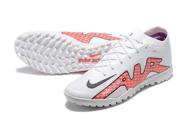 Nike White Orange Flyknit Upper Stud Outsole Turf Soccer Shoes 7
