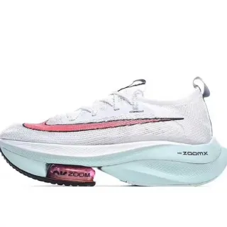 Nike Blanco Rosa Atomknit Parte superior Largo completo ZoomX Suela intermedia Zapatillas de correr