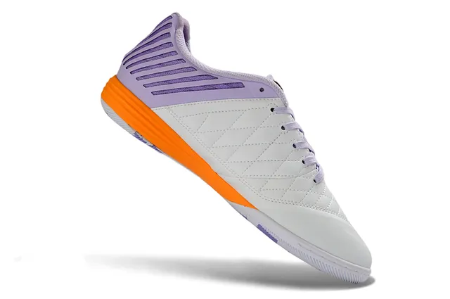Nike Blanc Violet Low-Top Synthétique Cage Supérieure Chaussures de Football Indoor 2