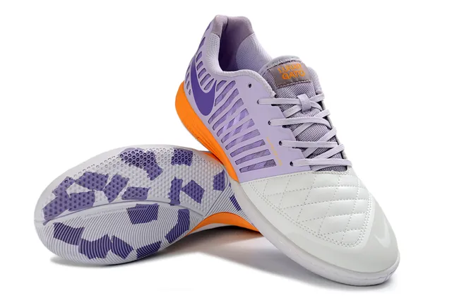 Nike Blanc Violet Low-Top Synthétique Cage Supérieure Chaussures de Football Indoor 4