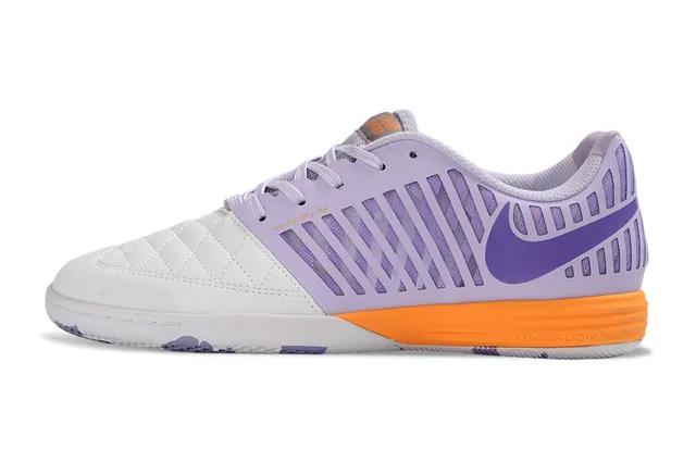 Nike Blanc Violet Low-Top Synthétique Cage Supérieure Chaussures de Football Indoor 7