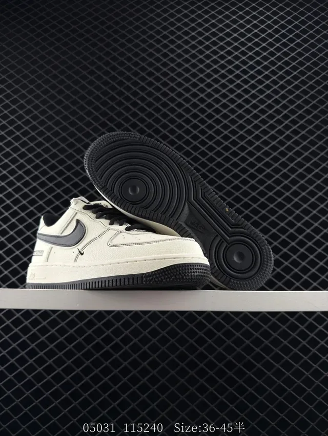 Nike x Balenciaga Air Force 1 Low Off-White and Black Lifestyle Sneakers 5