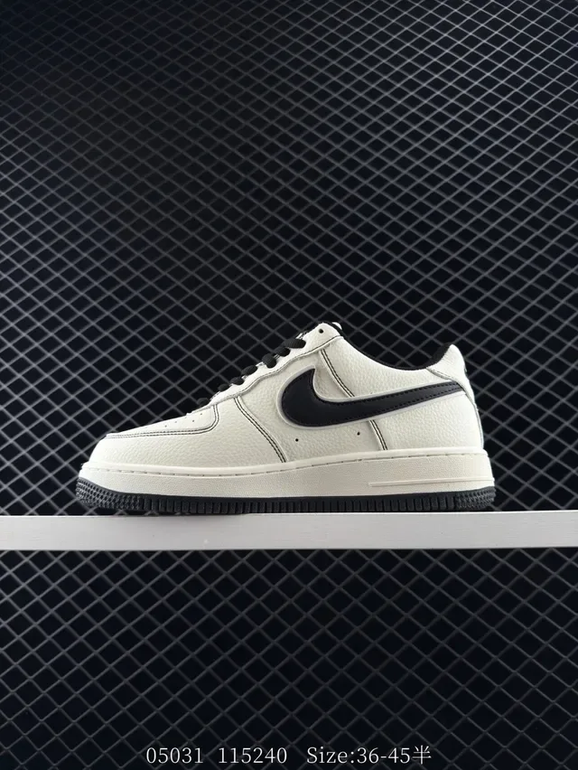 Nike x Balenciaga Air Force 1 Low Off-White and Black Lifestyle Sneakers 6