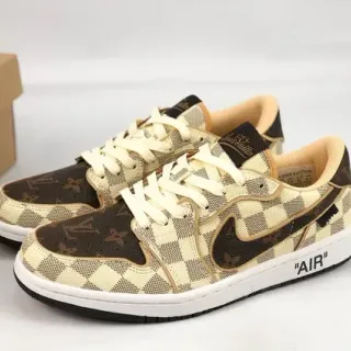 Nike x Louis Vuitton Dunk Low Monogram Checkerboard Lifestyle Sneakers