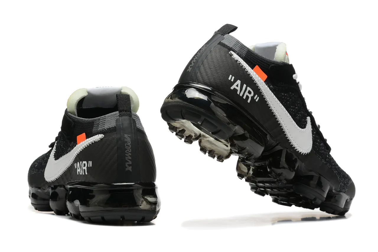 Nike x Off-White Air VaporMax Black White Orange Lifestyle Sneakers 3