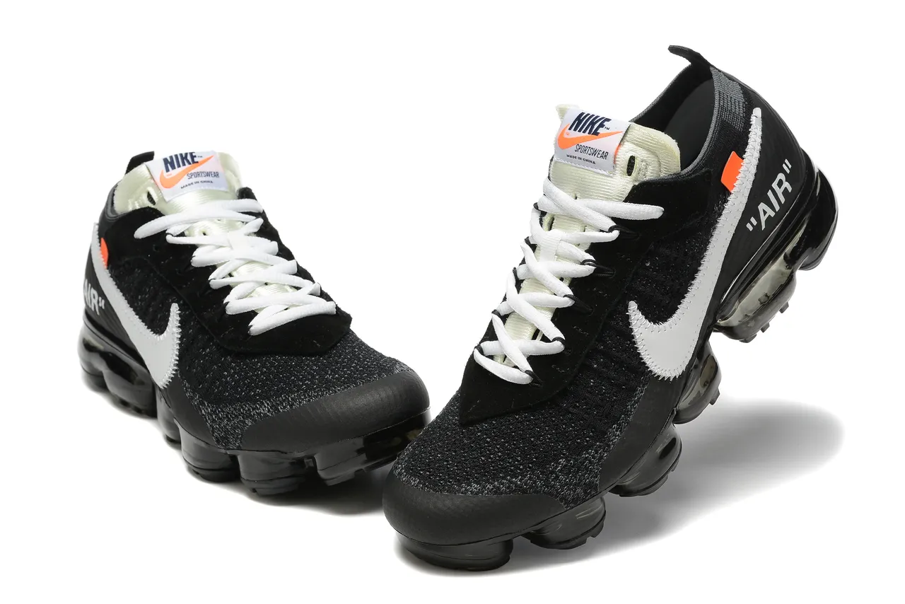 Nike x Off-White Air VaporMax Black White Orange Lifestyle Sneakers 4