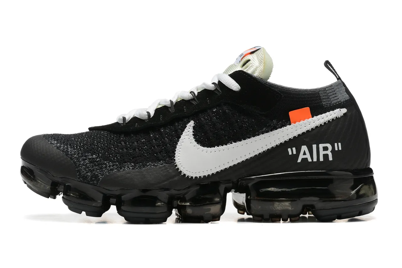 Nike x Off-White Air VaporMax Black White Orange Lifestyle Sneakers 5