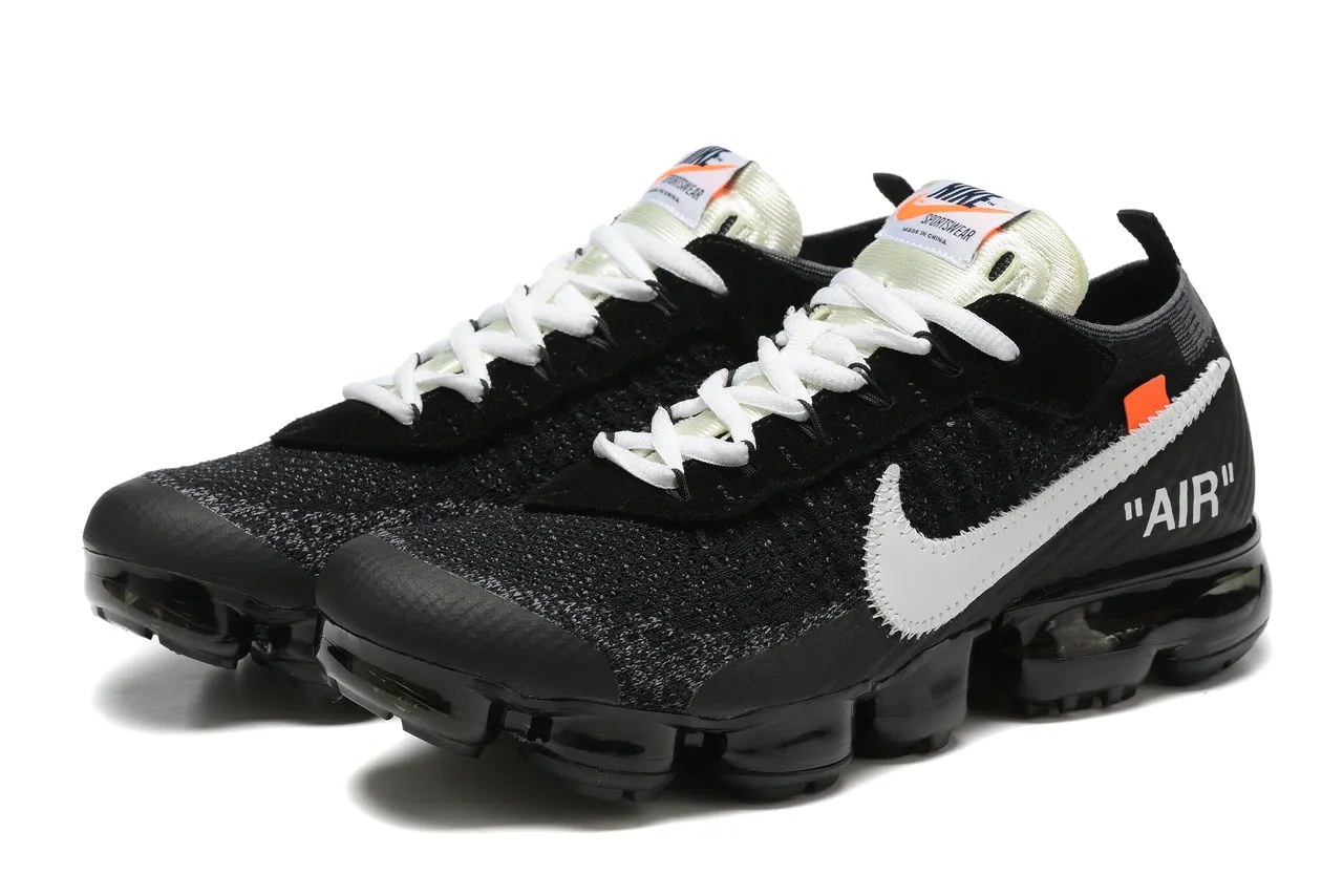 Nike x Off-White Air VaporMax Black White Orange Lifestyle Sneakers 8
