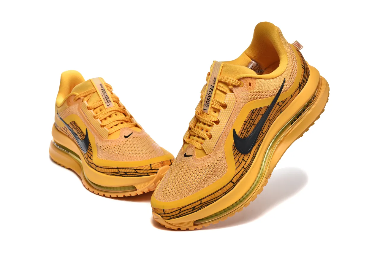 Nike Yellow Black Engineered Mesh Upper Full-Length Air Zoom Unit Running Shoes 4