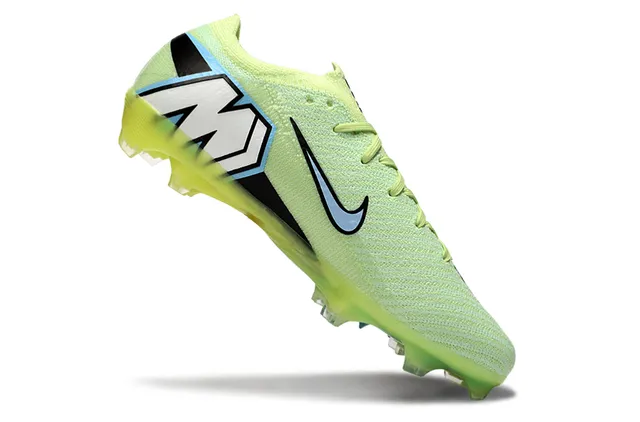 Nike Yellow Blue Knit Upper Transparent Air Zoom Heel Unit Firm-Ground Soccer Shoes 2