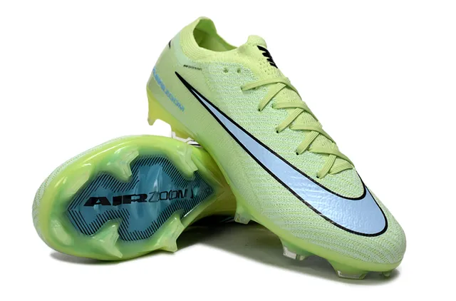 Nike Yellow Blue Knit Upper Transparent Air Zoom Heel Unit Firm-Ground Soccer Shoes 4