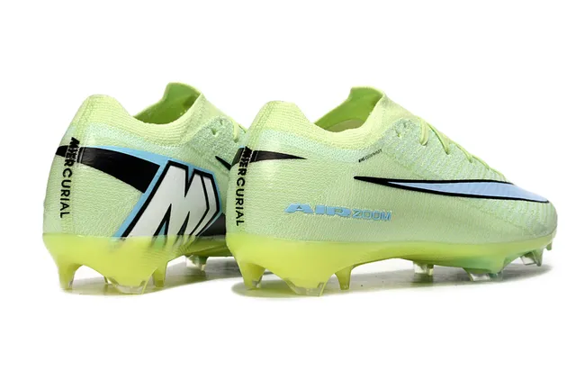 Nike Yellow Blue Knit Upper Transparent Air Zoom Heel Unit Firm-Ground Soccer Shoes 5