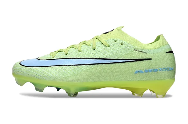Nike Yellow Blue Knit Upper Transparent Air Zoom Heel Unit Firm-Ground Soccer Shoes 7