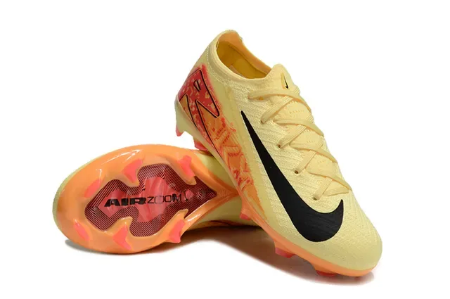 Nike Chaussures de football jaune orange upper knit overlay graphique pixelé terrain ferme 4