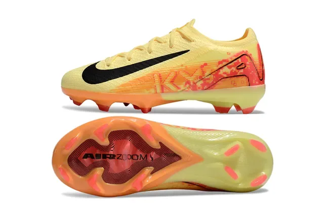 Nike Chaussures de football jaune orange upper knit overlay graphique pixelé terrain ferme 6