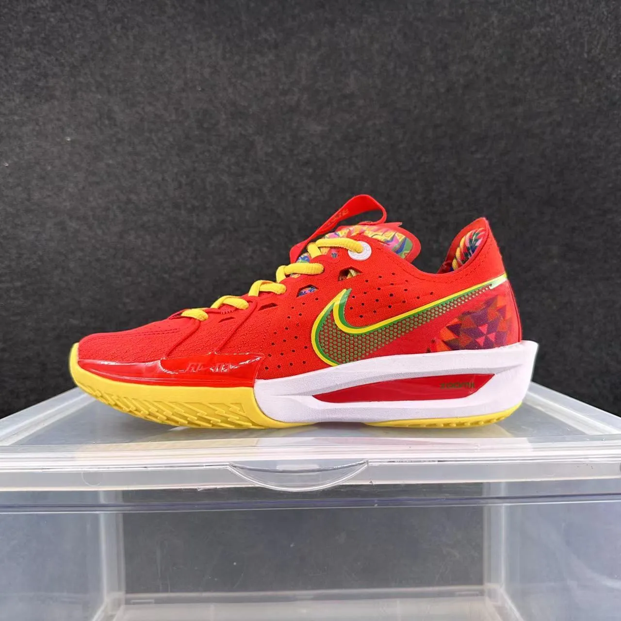 Nike Zoom Freak Red Yellow Low-Cut Perforated Mesh Basketball Shoes 2