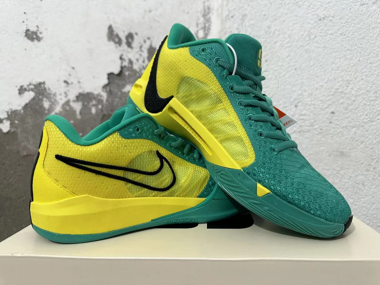 Nike Zoom Freak Zapatos de Baloncesto Amarillo Verde High-Top 5
