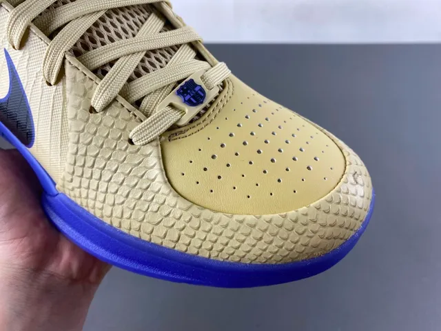Nike Zoom Kobe IV Beige and Royal Blue Basketball Shoes 2